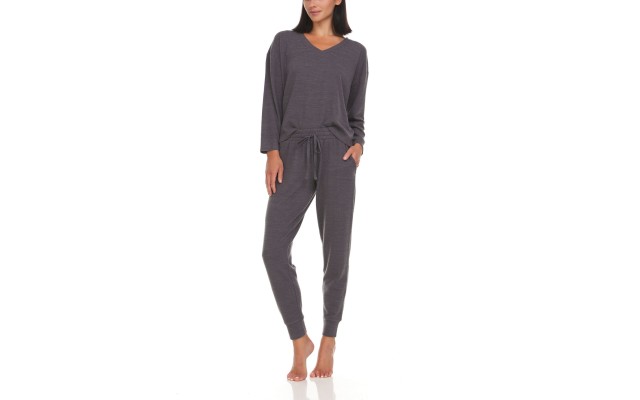  Women’s Trina Lounge Pajama Set, 2 Piece, Dark Gray, Medium