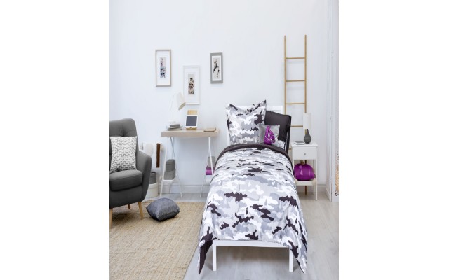  Camo Gray 6-Pc. Twin Comforter Set