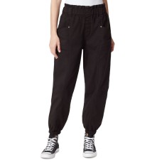 Frayed Denim Womens Paper Bag-gy Jogger Pants, Black, 26