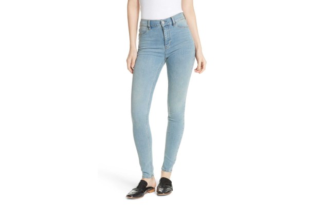  Long & Lean High Waist Denim Leggings (Blue, 25)