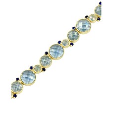 Freida Rothman Imperial Blue Soft Bracelet in 14K Gold-Plated Sterling Silver