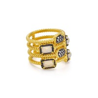 Freida Rothman Women’s Gilded Stone Cage Ring 7