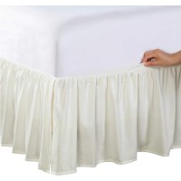 Fresh Ideas Magic Skirt Ruffled Twin Bed Skirt, White