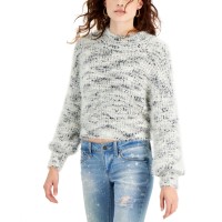 Freshman Juniors’ Eyelash Yarn Sweater, White Spacedye, Medium