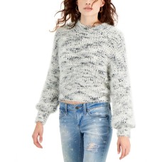 Freshman Juniors’ Eyelash Yarn Sweater, White Spacedye, Medium