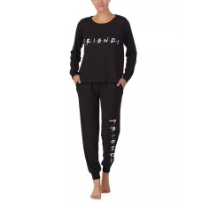 Friends Womens Long Sleeve Pajama Top, Black, Small