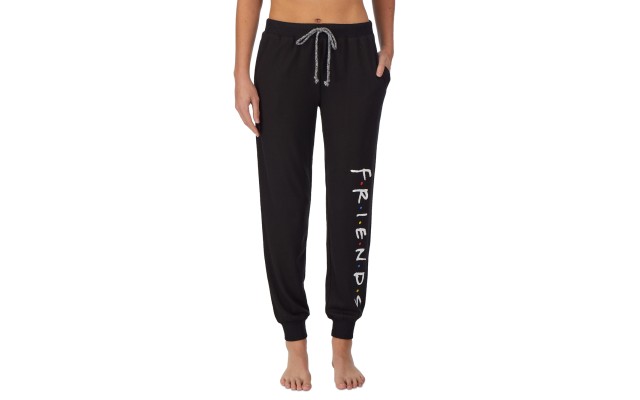  Womens Pajama Jogger Pants, Black, Large