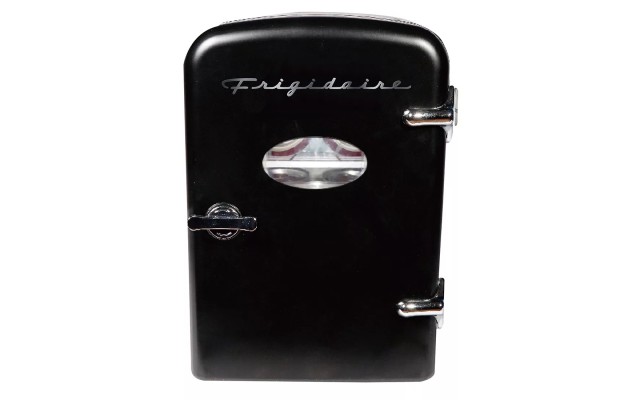  Portable Retro 6 Can Mini Personal Beverage Refrigerator, EFMIS129, Black