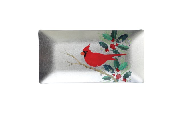  Medium Foil Rectangle Glass Tray, Cardinal, 9 x 4.25
