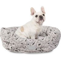 Fringe Studio Pet Bed, Nosey Dog Spot Round Cuddler, 29 x 24 x 9 (215003), Medium