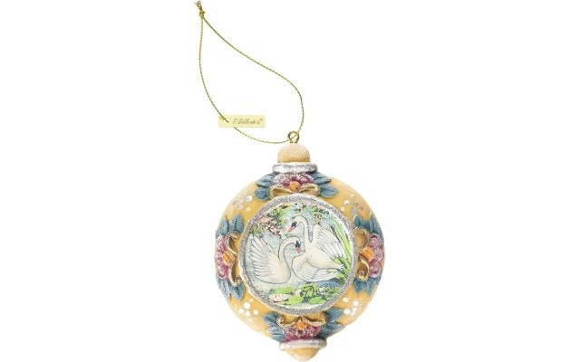 G. Debrekht 6102451 General Holiday Swans Ornament 4. 5 inch