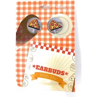 Gabba Goods Pizza Earbuds with Microphone, Orange, 6 x 4 x 1 inches