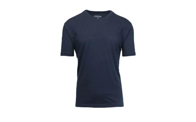 Galaxy by  Mens Basic Solid Short Sleeve V-Neck Shirt, X-Large, Navy