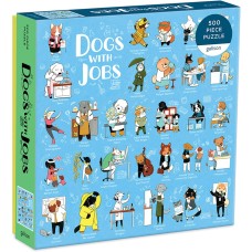 Galison Dogs with Jobs Puzzle, 500 Pieces, 20” x 20” – Jigsaw Puzzle Featuring an Amusing Illustration of Dogs – Thick, Sturdy Pieces, Challenging Family Activity, Great Gift Idea