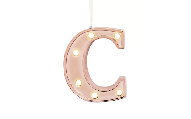 Led Light Up Marquee Initial Ornaments, Letter C