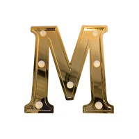 Ganz Led Light Up Marquee Initial Ornaments Letters – Gold/M
