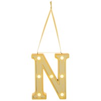 Ganz Led Light Up Marquee Initial Ornaments Letters, Gold/N