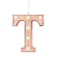 Ganz Led Light Up Marquee Initial Ornaments Letters, Gold/T