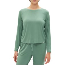 Gap GapBody Women’s Long-Sleeve Crewneck Pajama Top – Boggy Green, Small