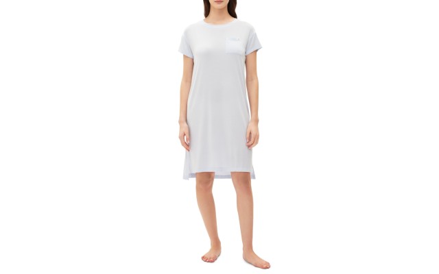 Women’s Short-Sleeve Dorm Nightgown, Halogen Blue, Small