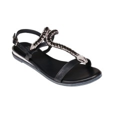 Gc Shoes Women’s Lidia Slingback Flat Sandals, Black, 8M