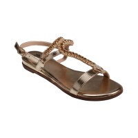 Gc Shoes Women’s Lidia Slingback Flat Sandals, Gold, 8M