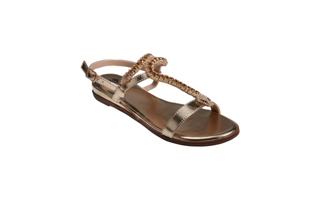  Women’s Lidia Slingback Flat Sandals, Gold, 8M