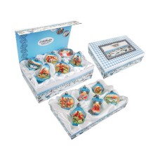 GDeBrekht 12 Days of Christmas Set of 12 Glass Ornament, Blue