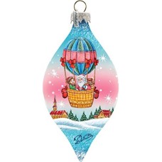 G.DeBrekht Air Balloon Glass Ornament, Multi