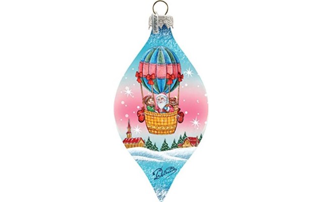  Air Balloon Glass Ornament, Multi
