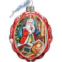 G.Debrekht Christmas Night Glass Keepsake Ornament, Christmas Decor