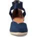  Women’s Orya Wedge Pointy Toe Espadrille Sandals, Navy Suede, 7.5 M