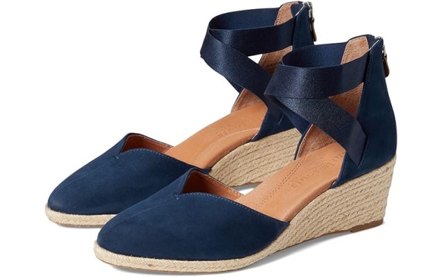  Women’s Orya Wedge Pointy Toe Espadrille Sandals, Navy Suede, 7.5 M