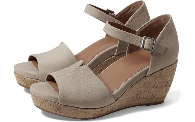  Women’s Vera Cork Wrapped Wedge Sandals, Mushroom Nubuck, 7M