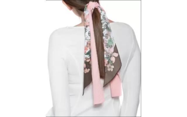  Logo Floral & Solid Scarf Set, Pink