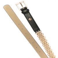 Giani Bernini Metal Link Belt, Black, Medium