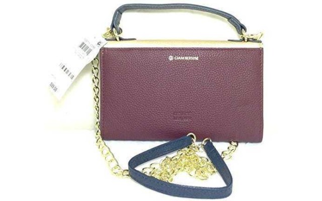 Womens Leather Crossbody Trifold Wallet Bronze Small