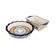 Gibson Elite Luxembourg 2 Piece Non-Stick Bakeware Set, Blue
