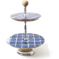 Gibson Elite Mozambique 2 Tier Cake Stand, Wood
