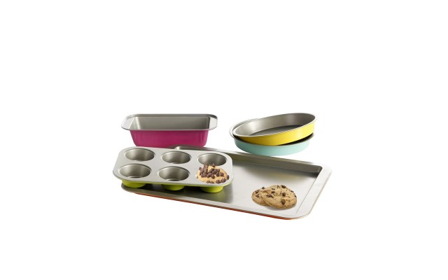  Color Splash Lyneham 5 Piece Non-Stick Steel Bakeware Set, Gray