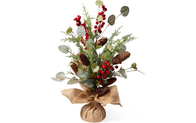  20 in. Christmas Floral Table Tree Decor