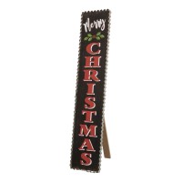 Glitzhome 35.63″H Wooden Black Merry Christmas Porch Sign