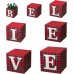  42″ H Wooden Double-Sided “Believe” Porch Decor, Red