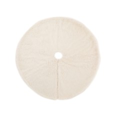 Glitzhome 48″ D Plush Christmas Tree Skirt, White