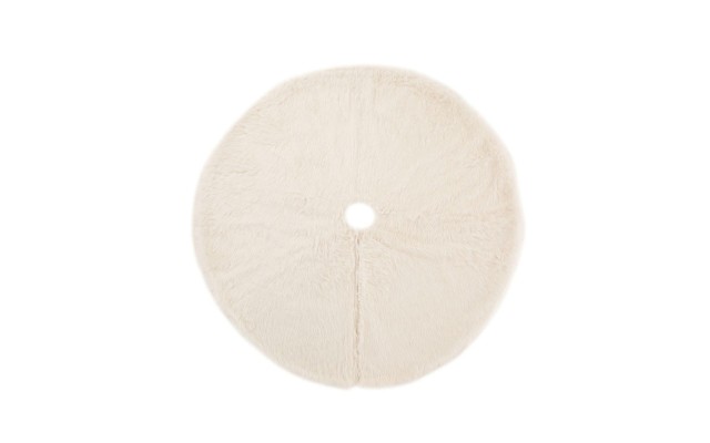  48″ D Plush Christmas Tree Skirt, White