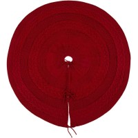 Glitzhome 52″ D Knitted Acrylic Christmas Tree Skirt, Red