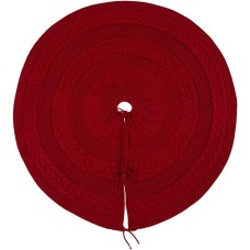 Glitzhome 52″ D Knitted Acrylic Christmas Tree Skirt, Red