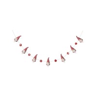 Glitzhome Christmas Gnome Garland, 6 Feet Red/White