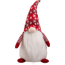 Glitzhome Christmas Gnome Standing Decor, Red, 25.59″