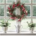  Flocked Pinecone Berry Wreath, Green/Red